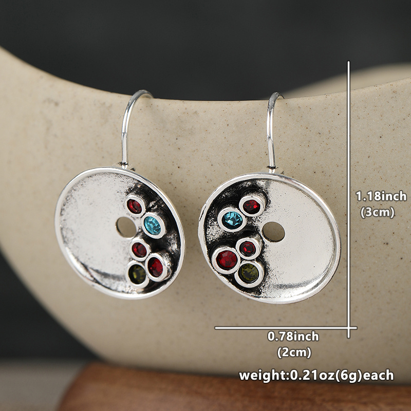 Women's Luxurious Handmade Art Earrings with Round Pendants